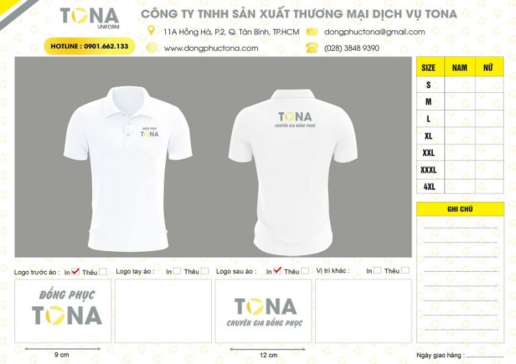 Mẫu áo thun Polo TONA