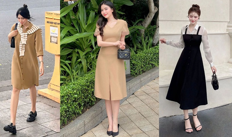 Đầm suông tối giản với phụ kiện nổi bật