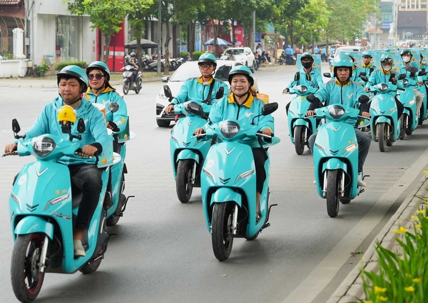 Mẫu áo đồng phục xe ôm công nghệ Xanh SM Bike Green GSM